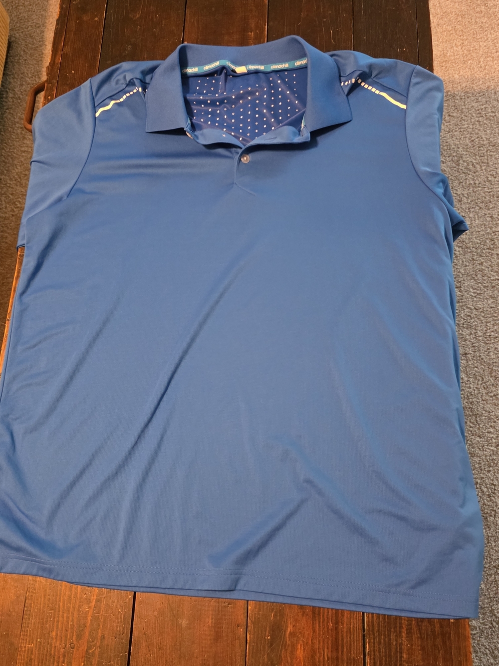 adidas Men's Blue Golf Polo with Contrast Trim
